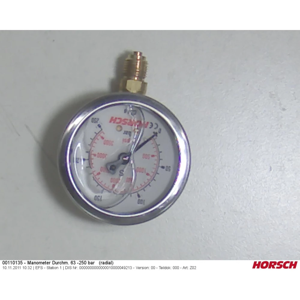 00110135 Манометр д. 63 -250 бар (радіальний) 